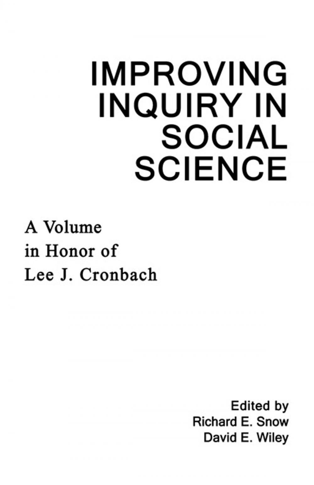 Big bigCover of Improving Inquiry in Social Science