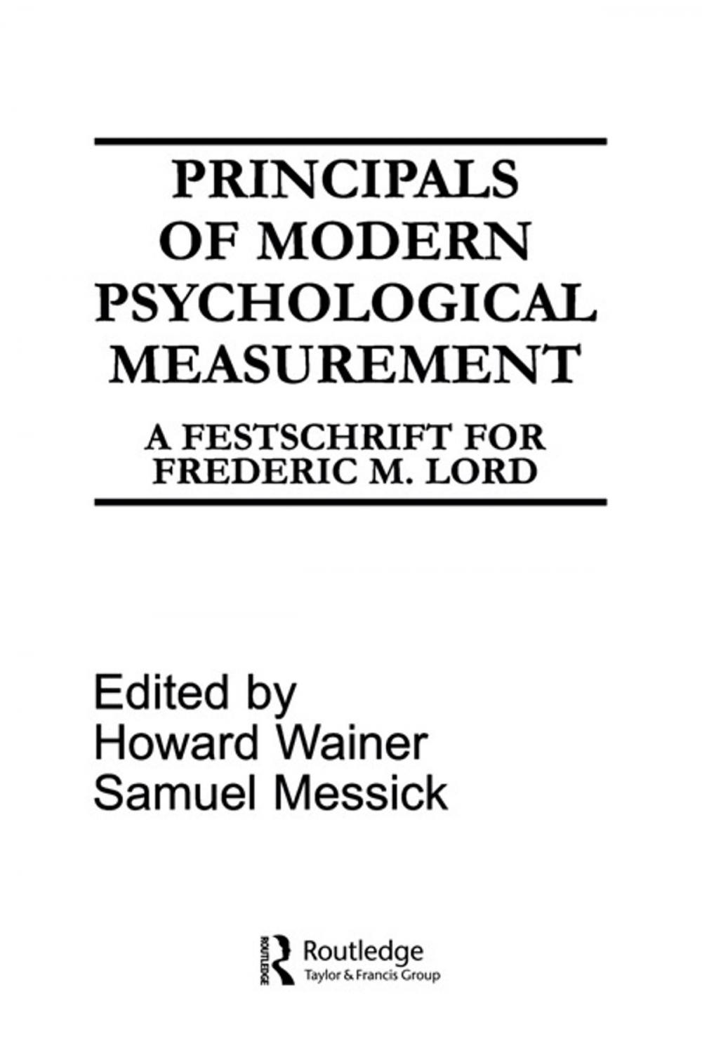 Big bigCover of Principals of Modern Psychological Measurement