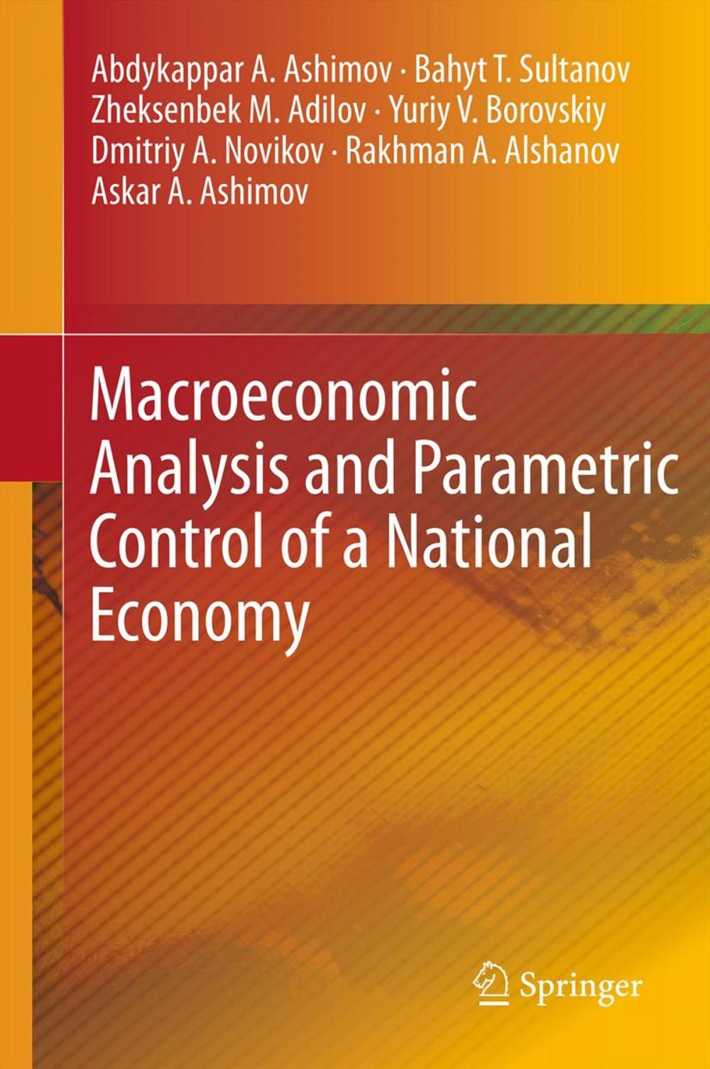 Big bigCover of Macroeconomic Analysis and Parametric Control of a National Economy