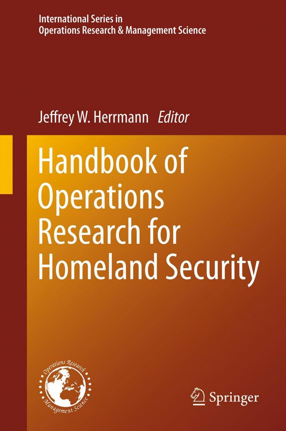 Big bigCover of Handbook of Operations Research for Homeland Security