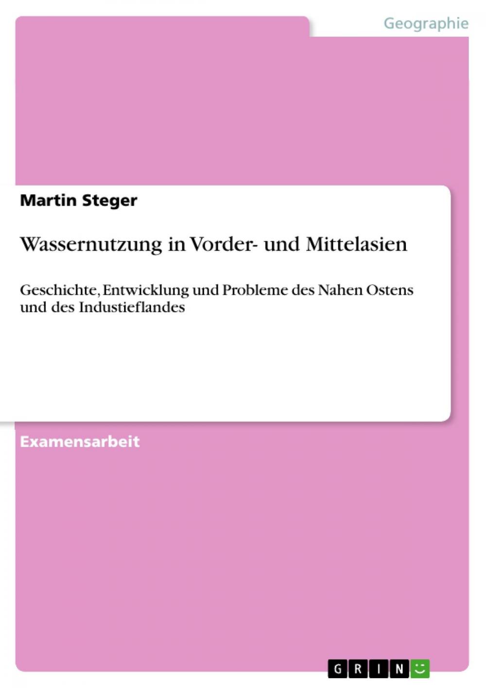 Big bigCover of Wassernutzung in Vorder- und Mittelasien