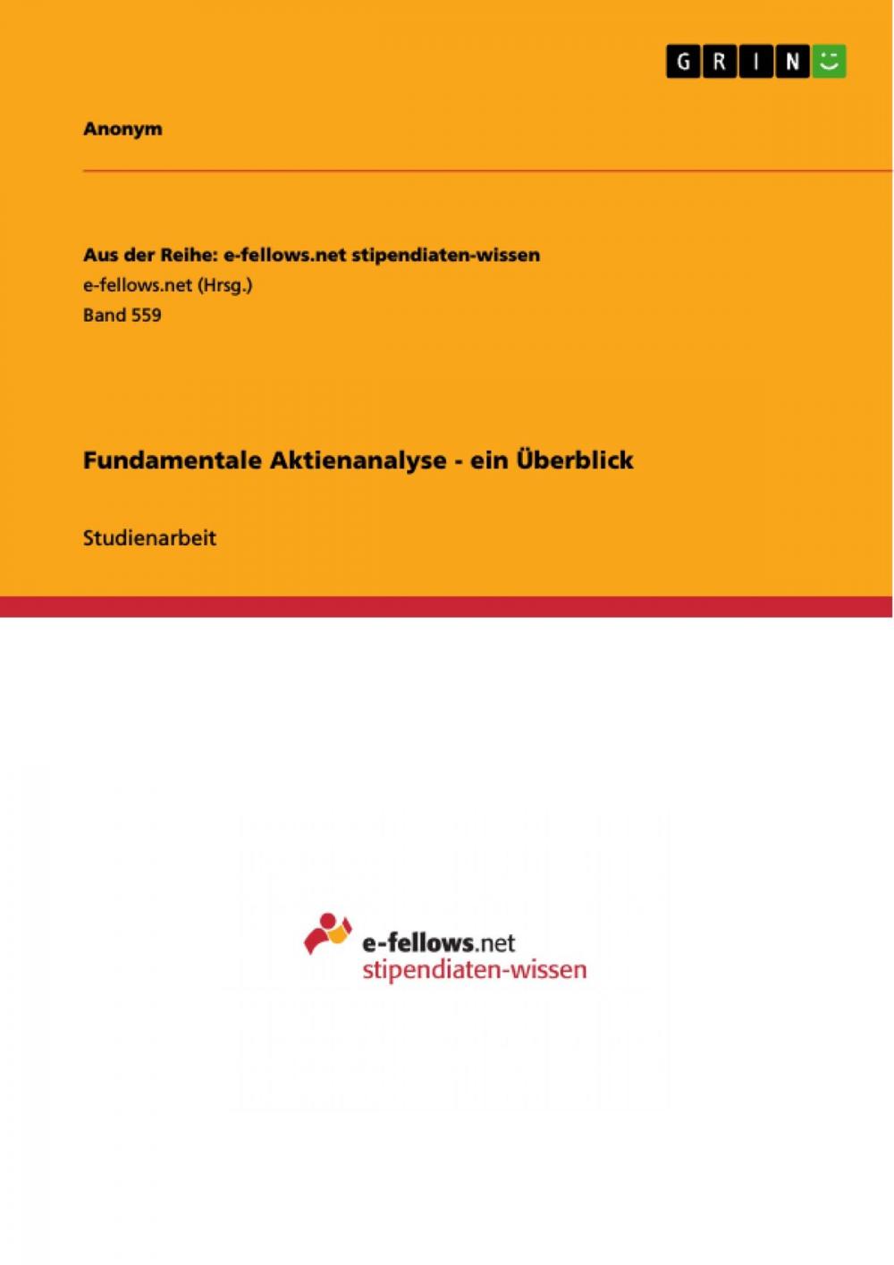 Big bigCover of Fundamentale Aktienanalyse - ein Überblick