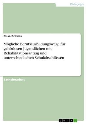Cover of the book Mögliche Berufsausbildungswege für gehörlosen Jugendlichen mit Rehabilitationsantrag und unterschiedlichen Schulabschlüssen by Melanie Hörstmann-Jungemann