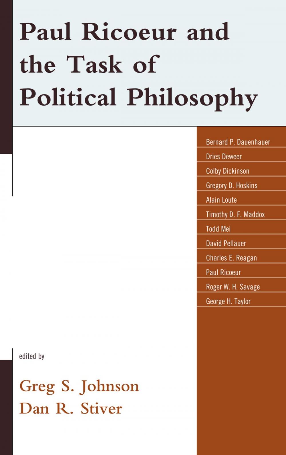 Big bigCover of Paul Ricoeur and the Task of Political Philosophy