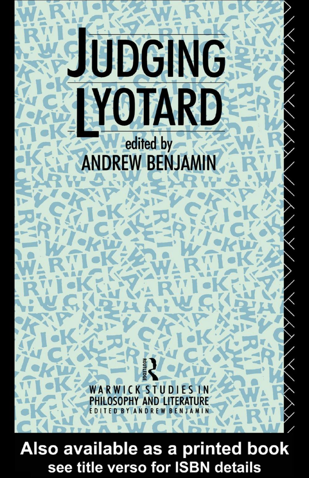 Big bigCover of Judging Lyotard