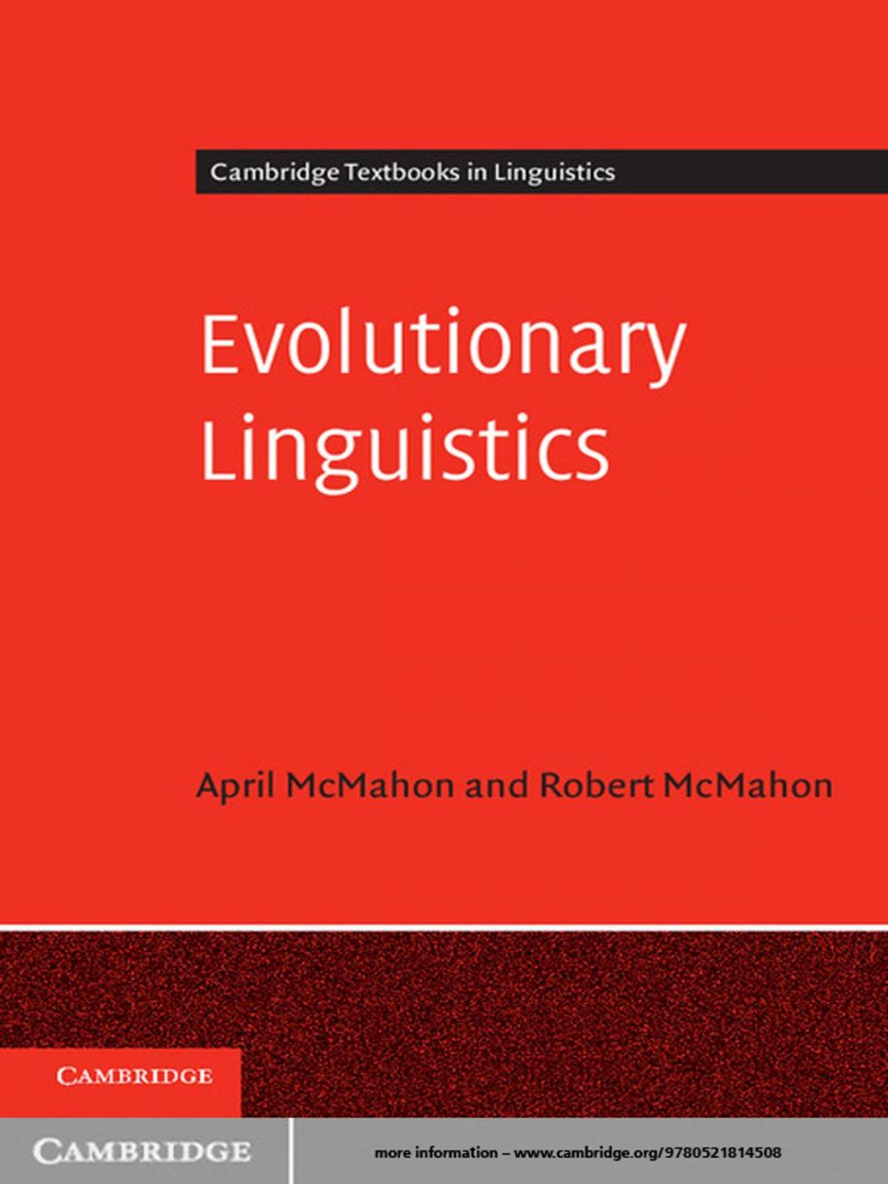 Big bigCover of Evolutionary Linguistics