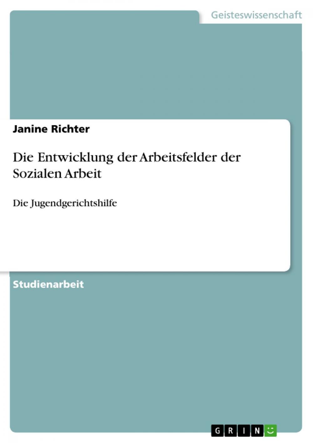 Big bigCover of Die Entwicklung der Arbeitsfelder der Sozialen Arbeit