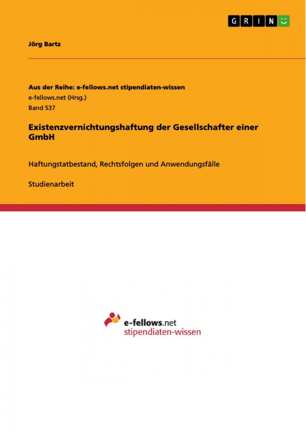 Big bigCover of Existenzvernichtungshaftung der Gesellschafter einer GmbH