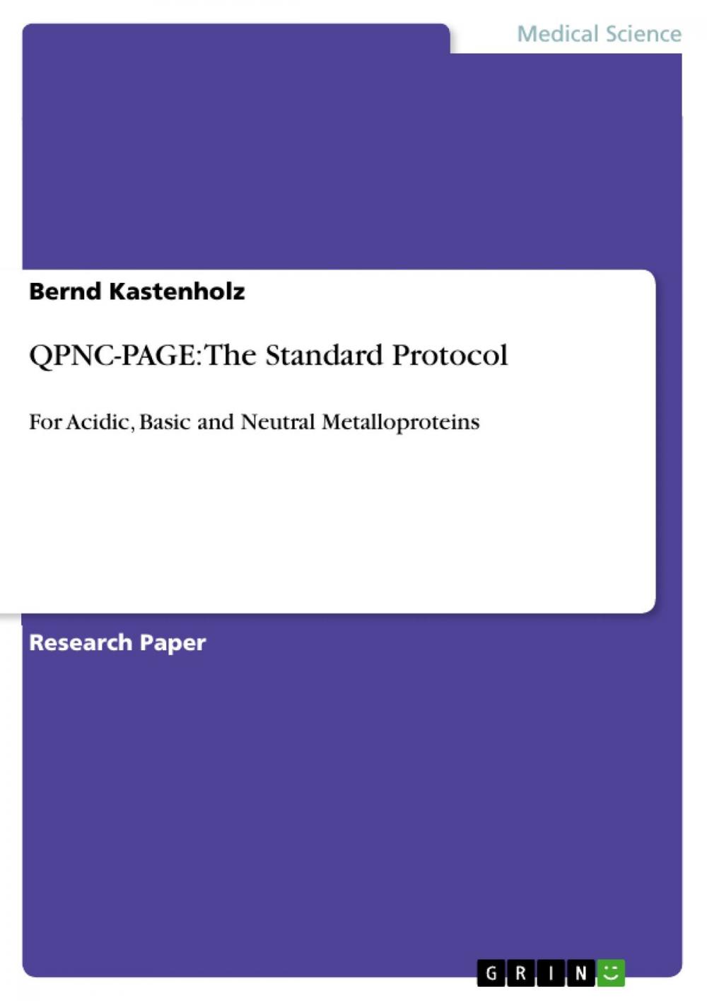 Big bigCover of QPNC-PAGE: The Standard Protocol