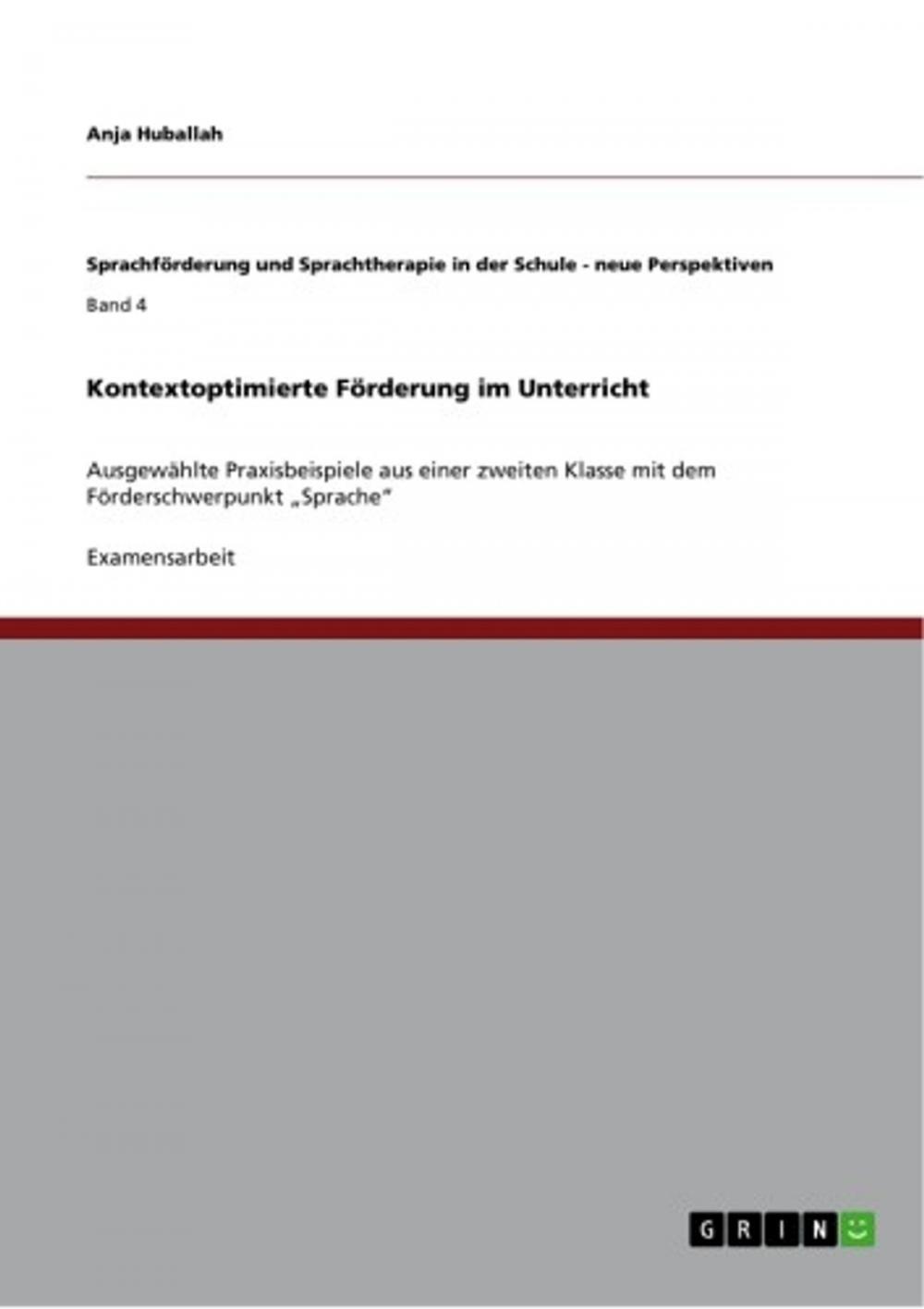 Big bigCover of Kontextoptimierte Förderung im Unterricht