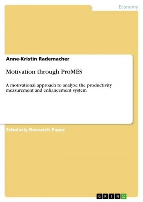 Cover of the book Motivation through ProMES by Anne-Kristin Rademacher, GRIN Verlag