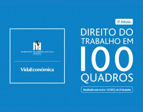 Cover of the book Direito do trabalho em 100 quadros by António Vilar, Luis Cameirão, Ricardo Meireles Vieira, Vida Económica Editorial