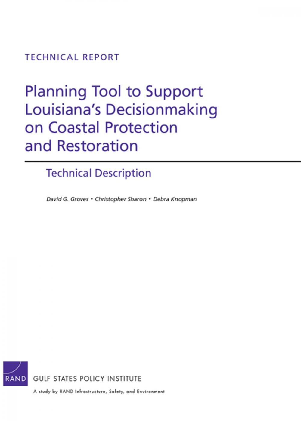 Big bigCover of Planning Tool to Support Louisiana's Decisionmaking on Coastal Protection and Restoration