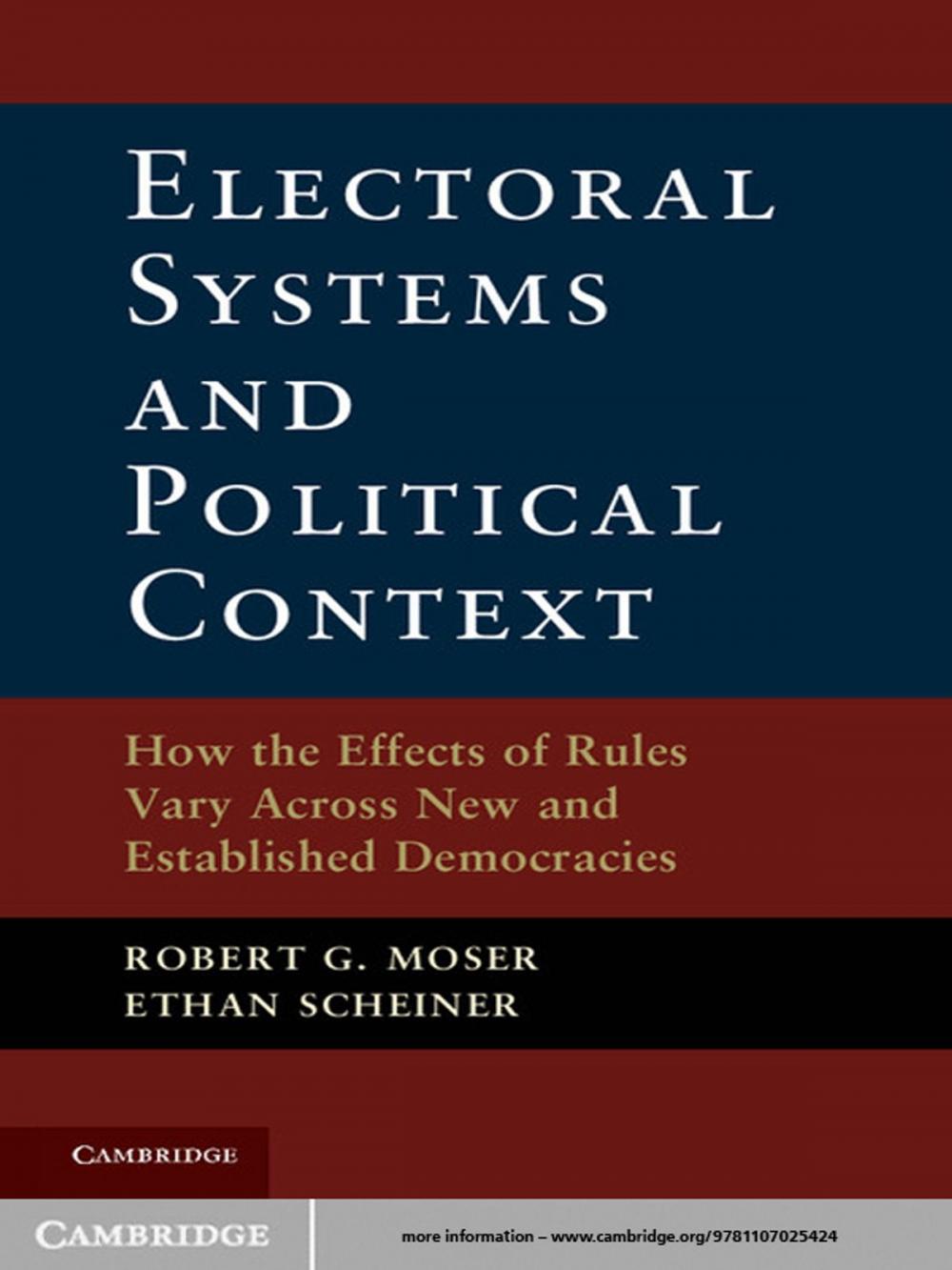 Big bigCover of Electoral Systems and Political Context