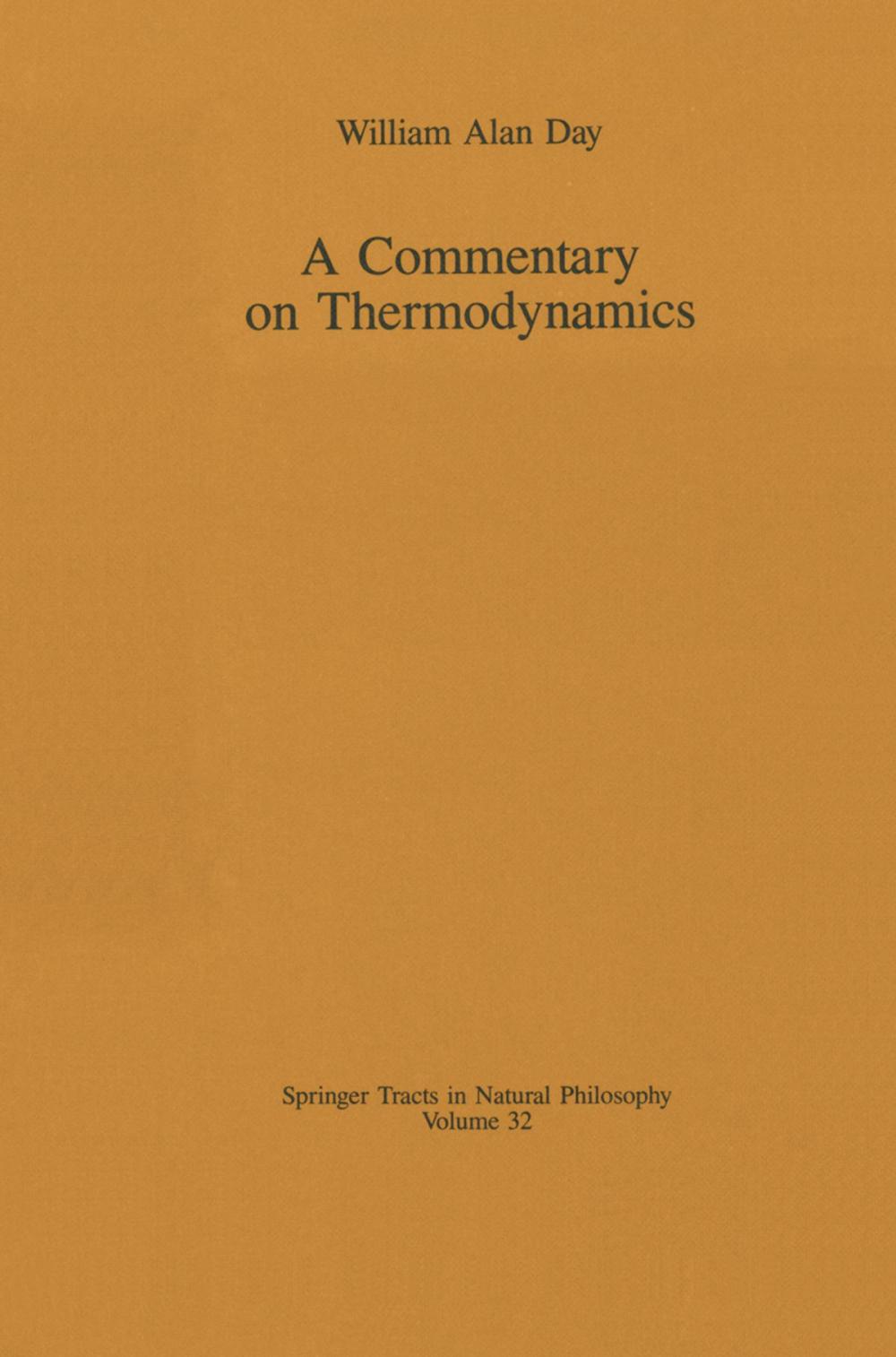 Big bigCover of A Commentary on Thermodynamics