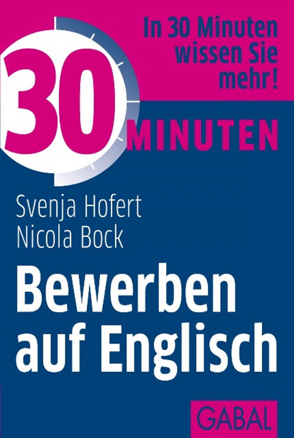 Big bigCover of 30 Minuten Bewerben auf Englisch