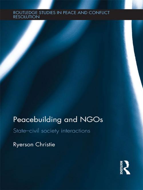 Cover of the book Peacebuilding and NGOs by Ryerson Christie, Taylor and Francis