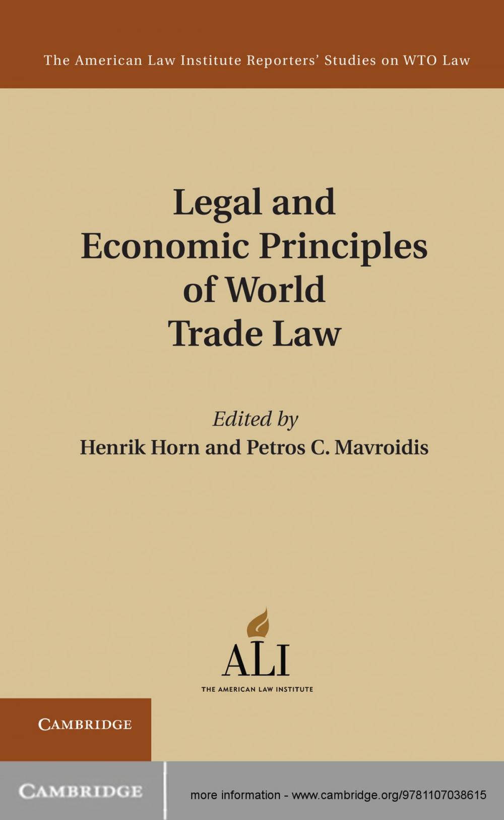 Big bigCover of Legal and Economic Principles of World Trade Law