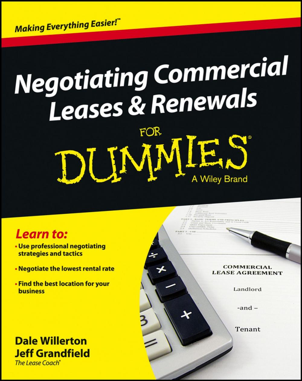 Big bigCover of Negotiating Commercial Leases &amp; Renewals For Dummies