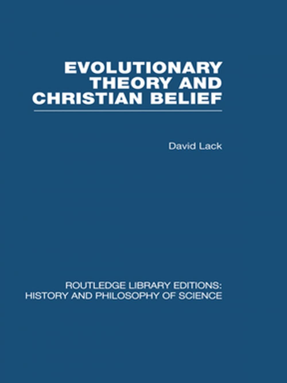 Big bigCover of Evolutionary Theory and Christian Belief