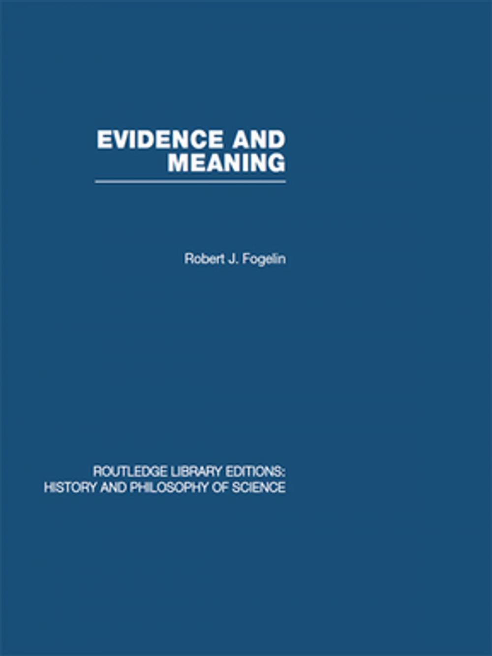 Big bigCover of Evidence and Meaning