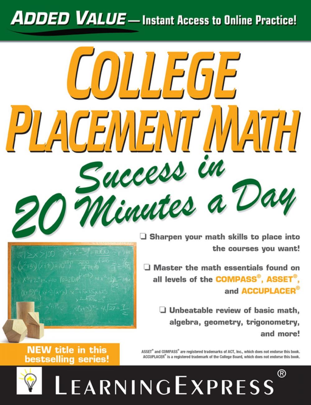 Big bigCover of College Placement Math Success in 20 Minutes a Day