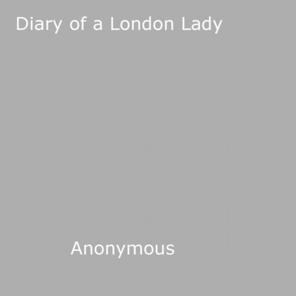 Big bigCover of Diary of a London Lady