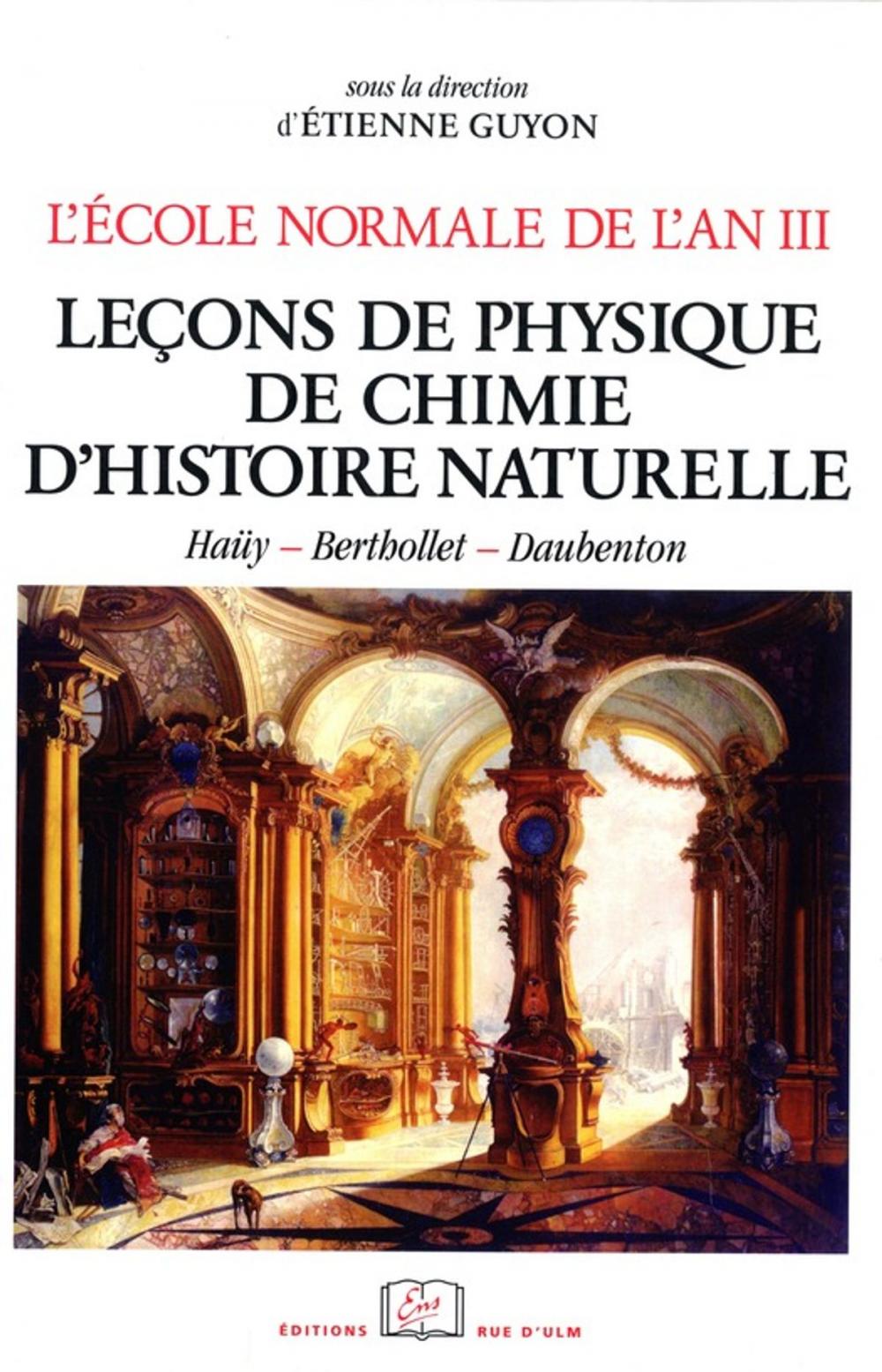 Big bigCover of L'École normale de l'an III. Vol. 3, Leçons de physique, de chimie, d'histoire naturelle