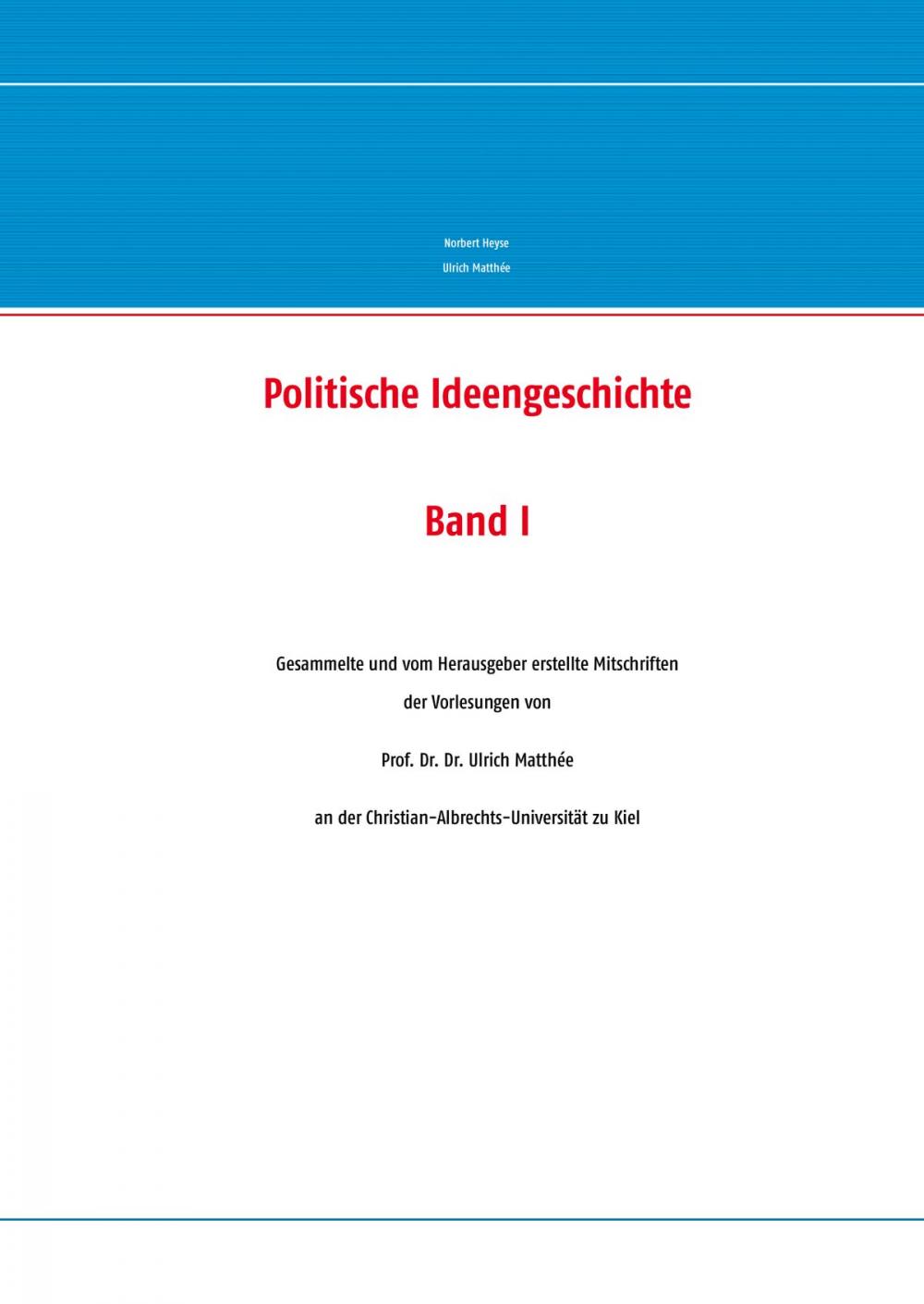 Big bigCover of Politische Ideengeschichte Band I