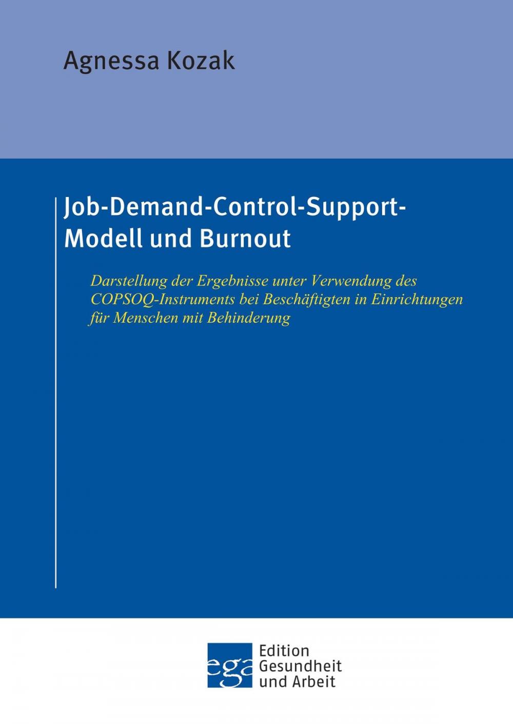 Big bigCover of Job-Demand-Control-Support-Modell und Burnout