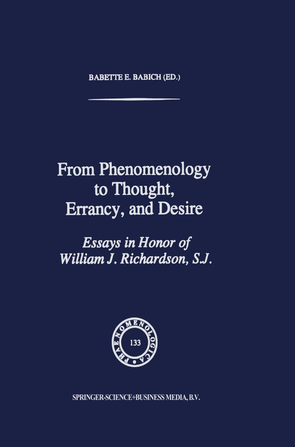 Big bigCover of From Phenomenology to Thought, Errancy, and Desire