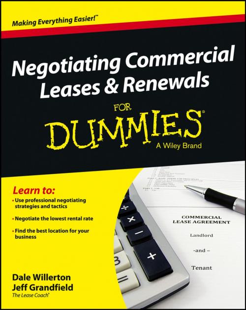 Cover of the book Negotiating Commercial Leases & Renewals For Dummies by Dale Willerton, Jeff Grandfield, Wiley