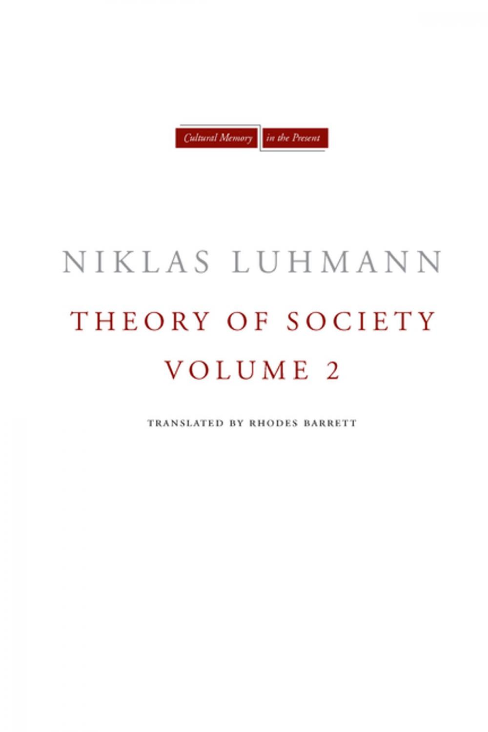 Big bigCover of Theory of Society, Volume 2