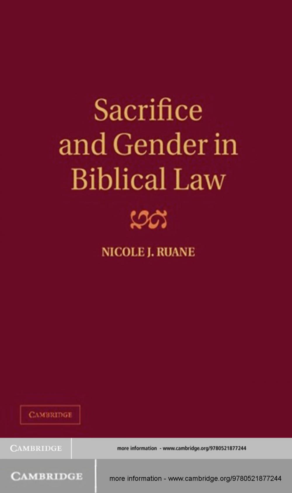 Big bigCover of Sacrifice and Gender in Biblical Law