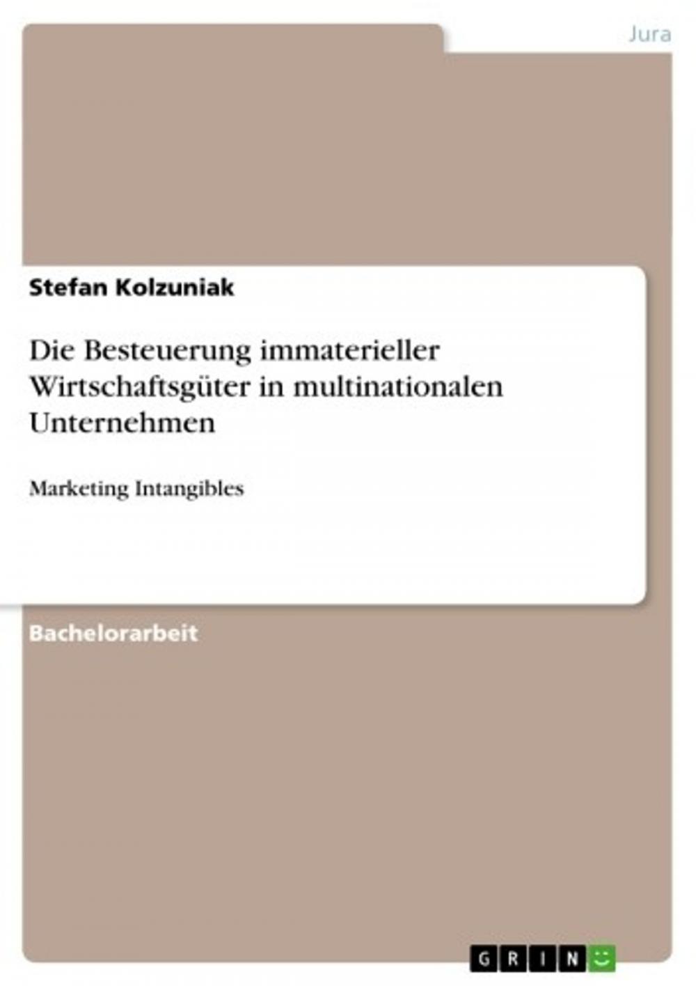 Big bigCover of Die Besteuerung immaterieller Wirtschaftsgüter in multinationalen Unternehmen