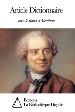 Cover of the book Article Dictionnaire by Pétrus Borel
