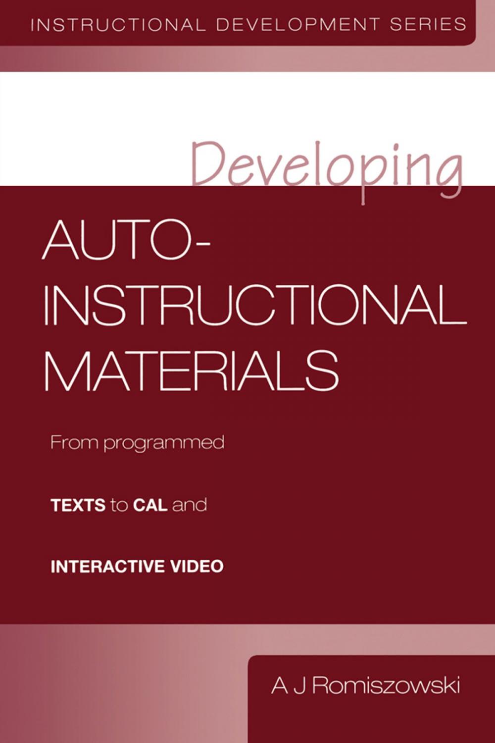 Big bigCover of Developing Auto-instructional Materials