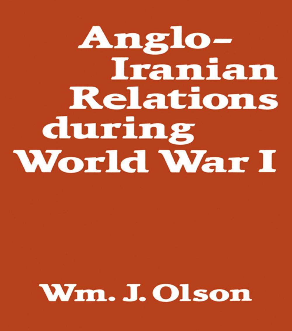 Big bigCover of Anglo-Iranian Relations During World War I