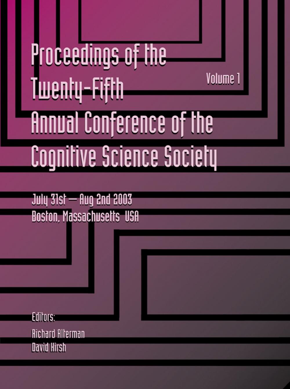 Big bigCover of Proceedings of the 25th Annual Cognitive Science Society