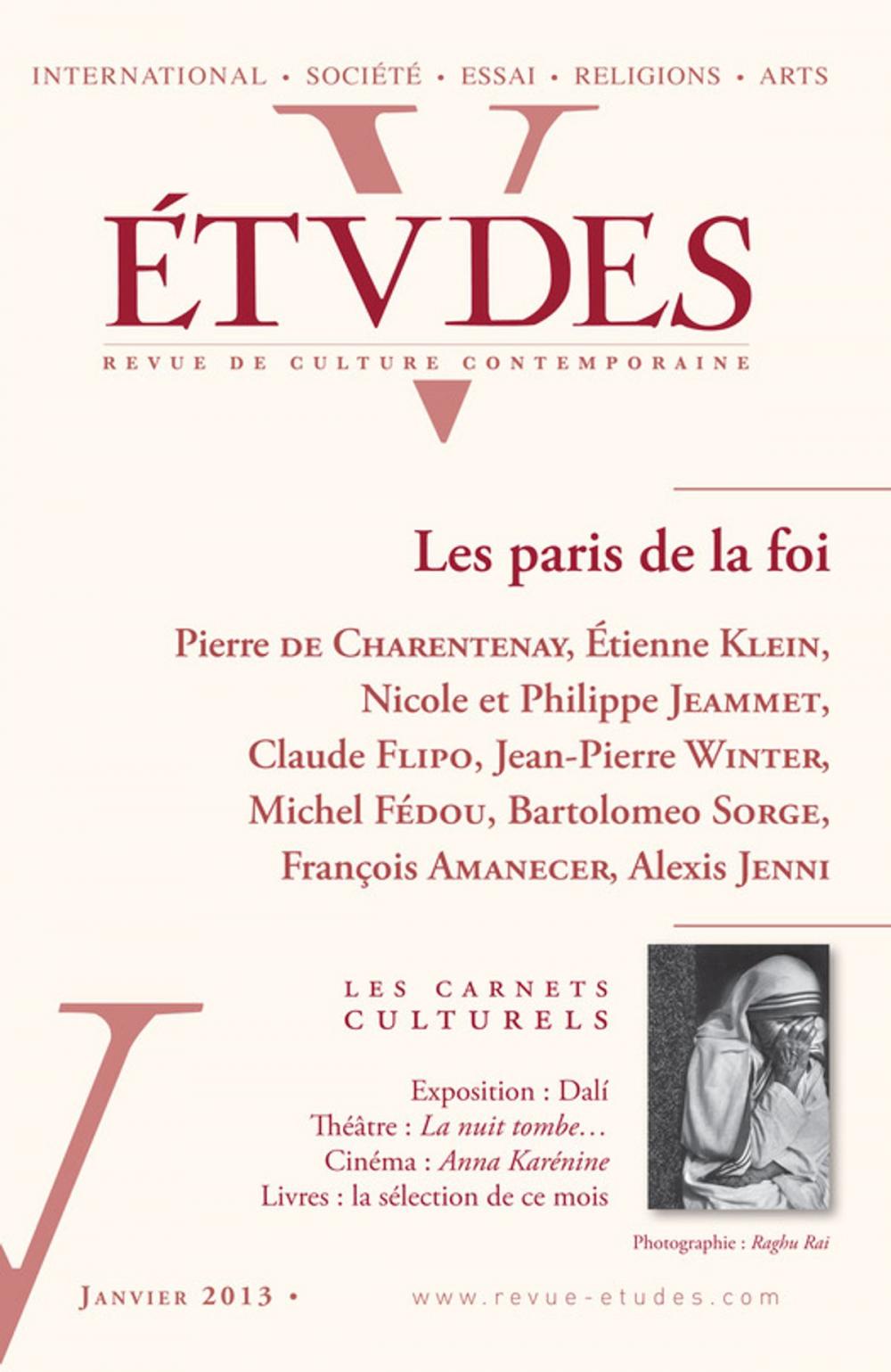 Big bigCover of Etudes Janvier 2013