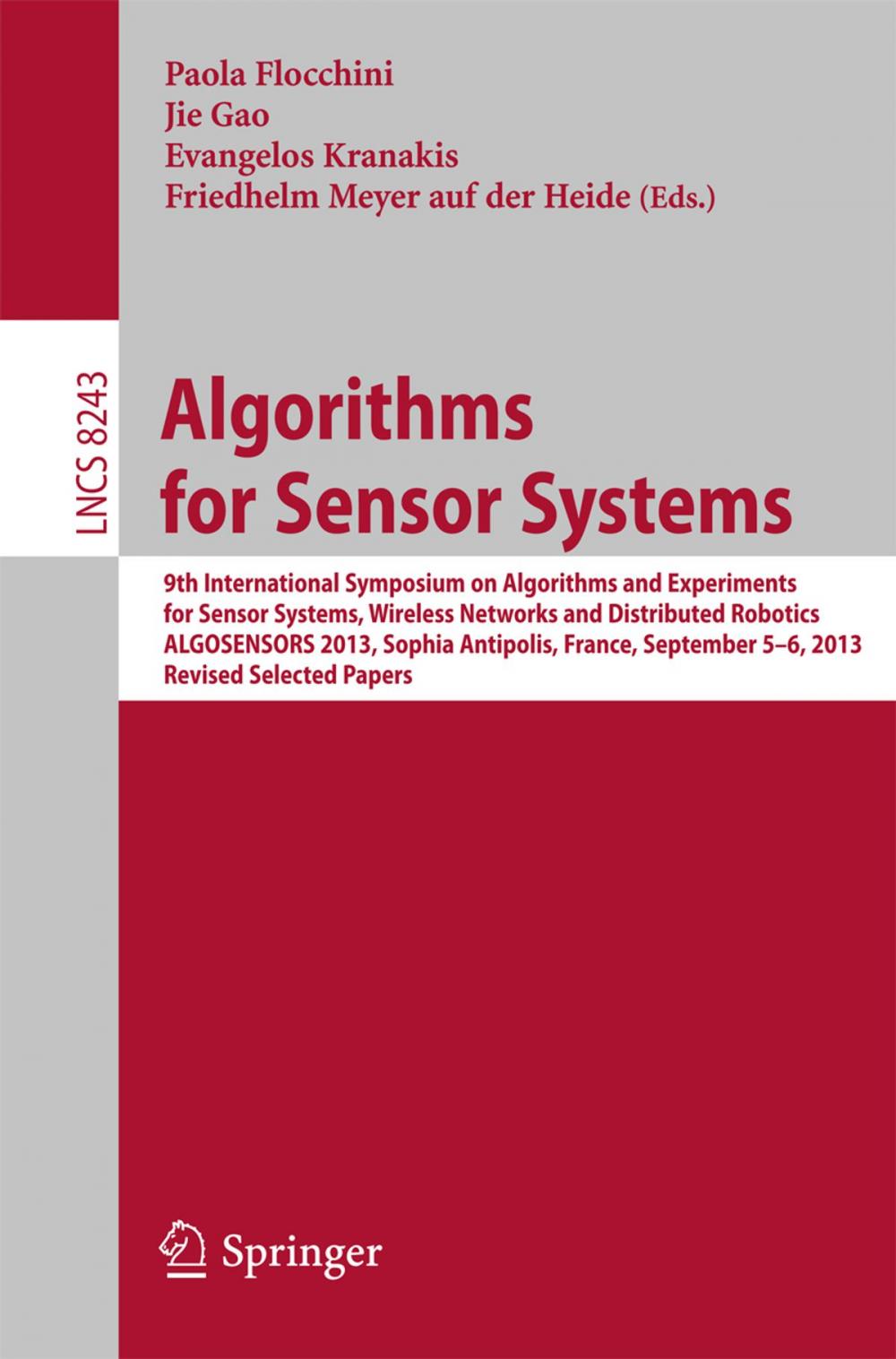 Big bigCover of Algorithms for Sensor Systems