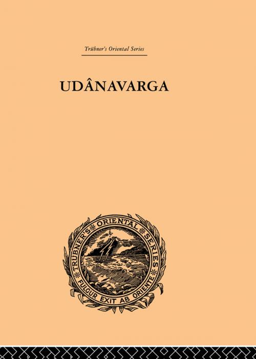 Cover of the book Udanavarga by W. Woodville Rockhill, Taylor and Francis