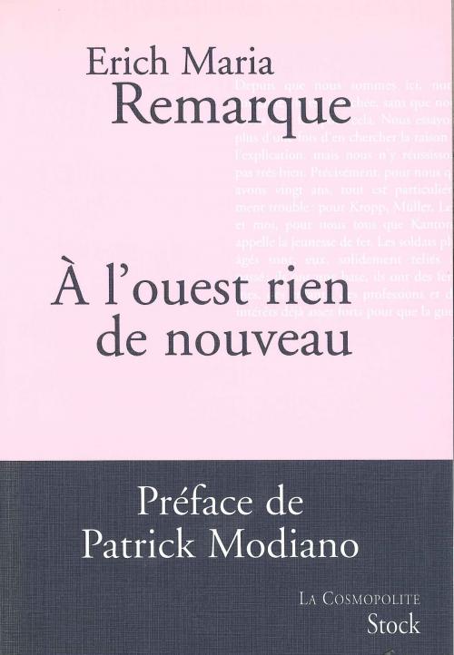 Cover of the book A l'ouest rien de nouveau by Erich Maria Remarque, Stock