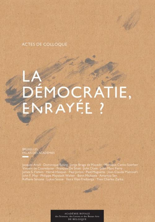 Cover of the book La démocratie, enrayée ? by Collectif, Académie royale de Belgique