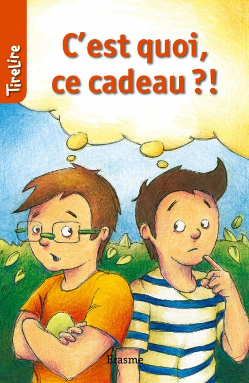 Cover of the book C'est quoi ce cadeau?! by Patrick Lagrou, TireLire, Erasme