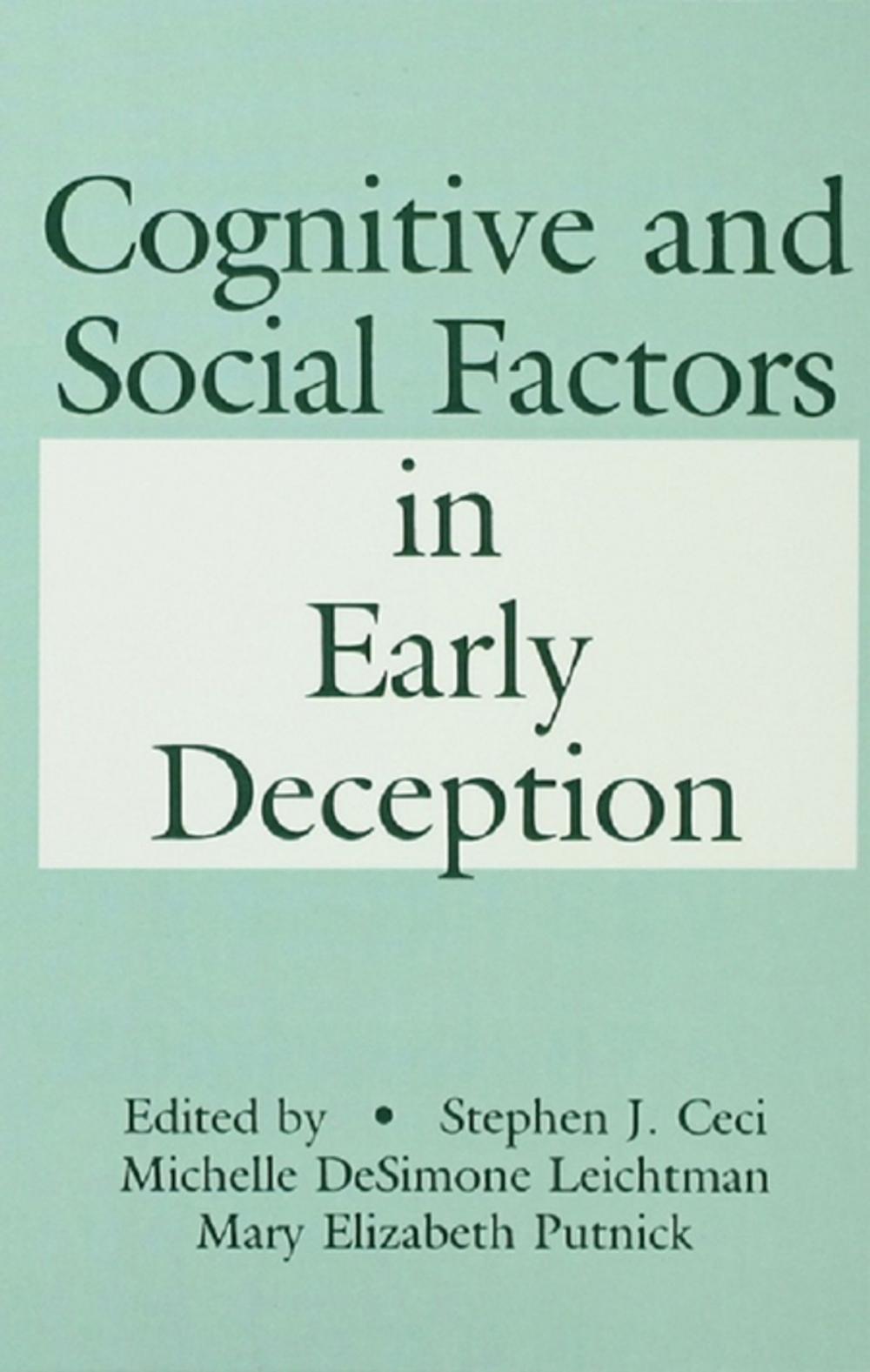 Big bigCover of Cognitive and Social Factors in Early Deception