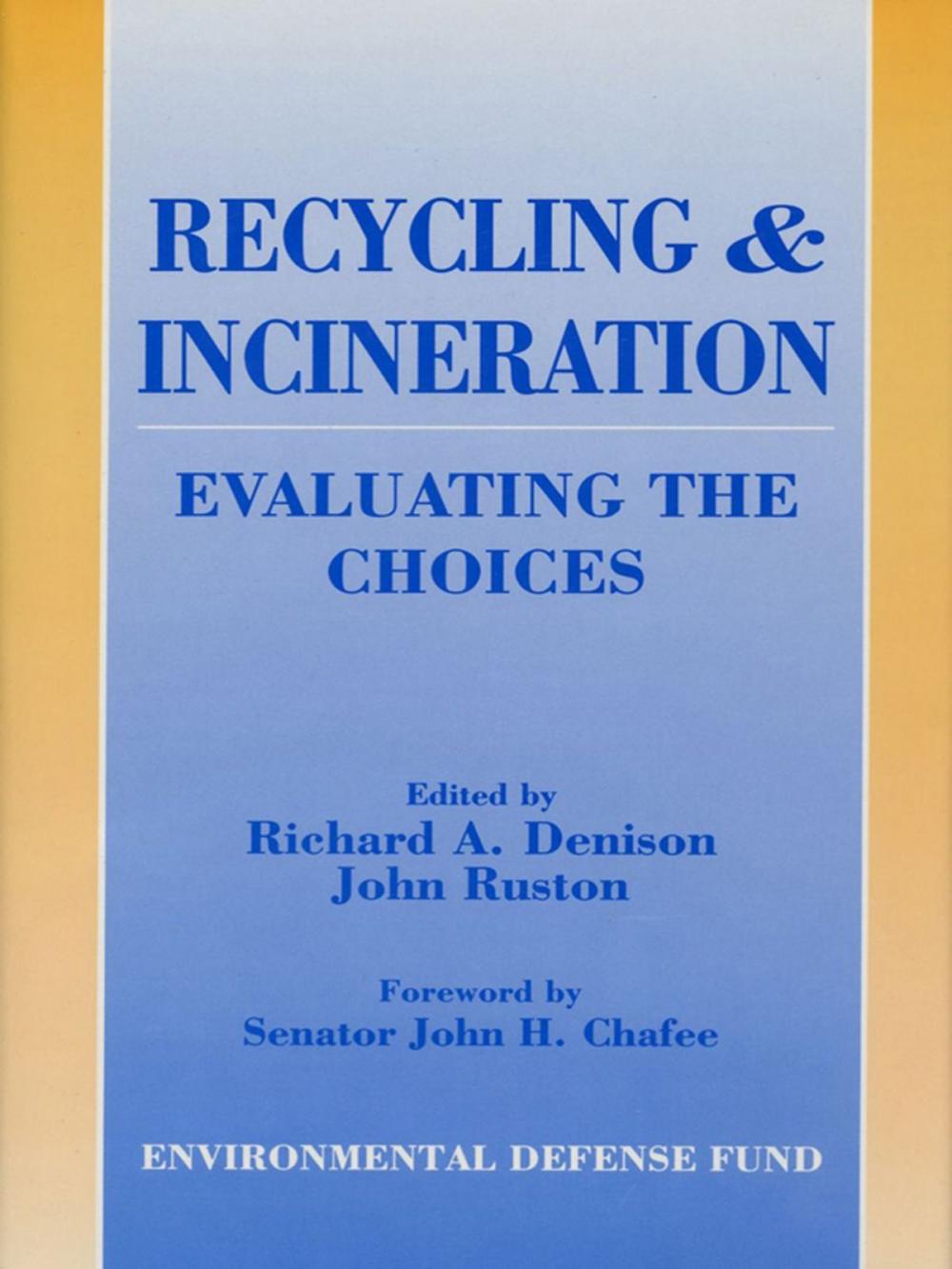 Big bigCover of Recycling and Incineration