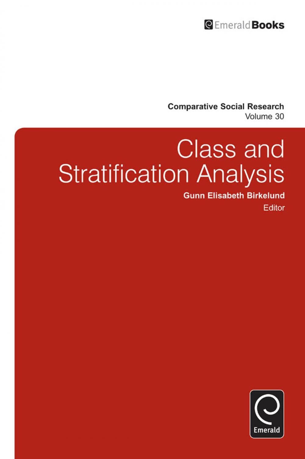 Big bigCover of Class and Stratification Analysis