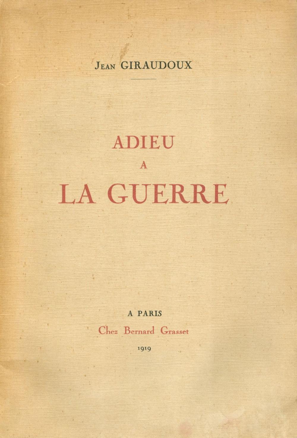 Big bigCover of Adieu à la guerre