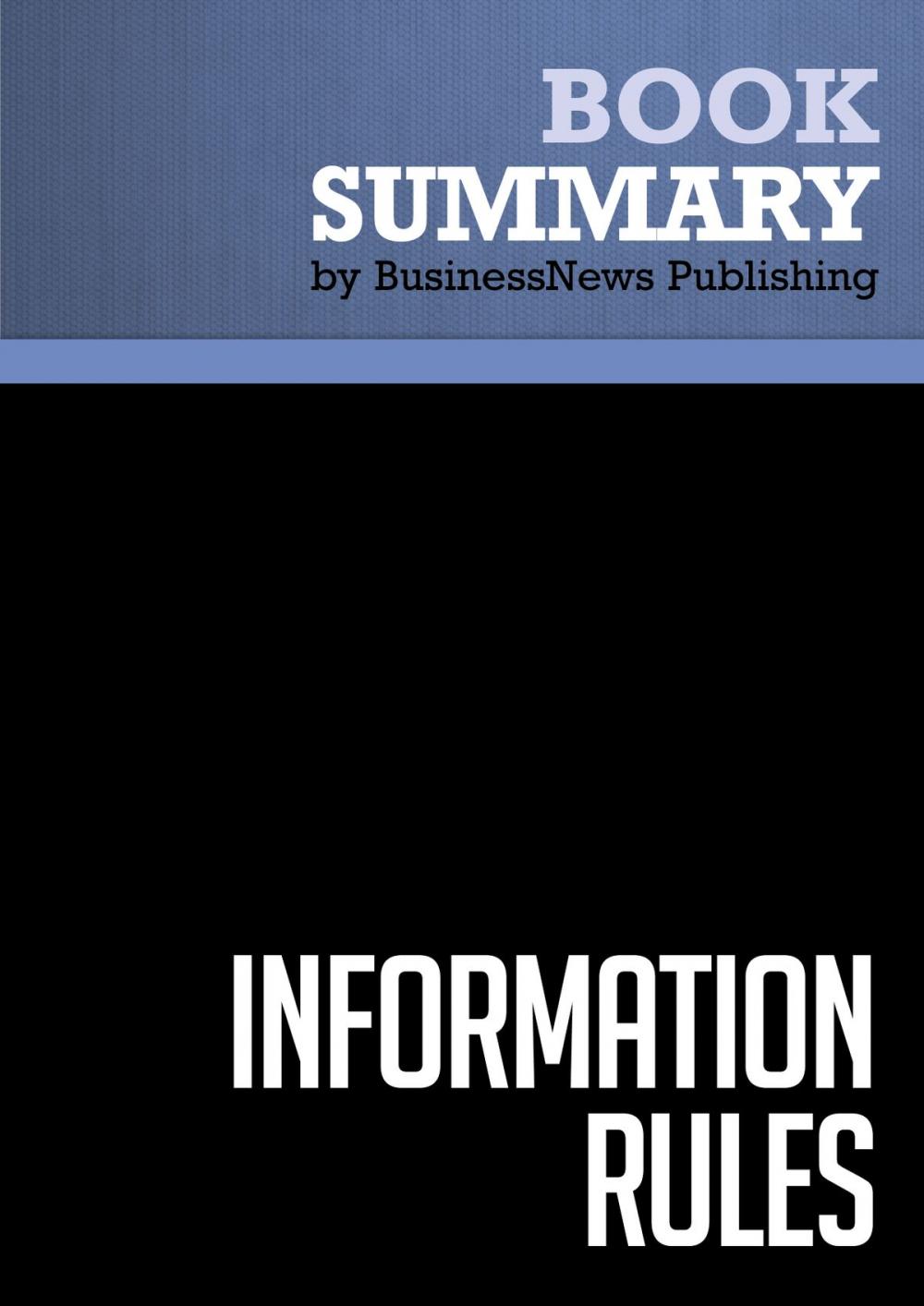 Big bigCover of Summary: Information Rules - Carl Shapiro and Hal R. Varian